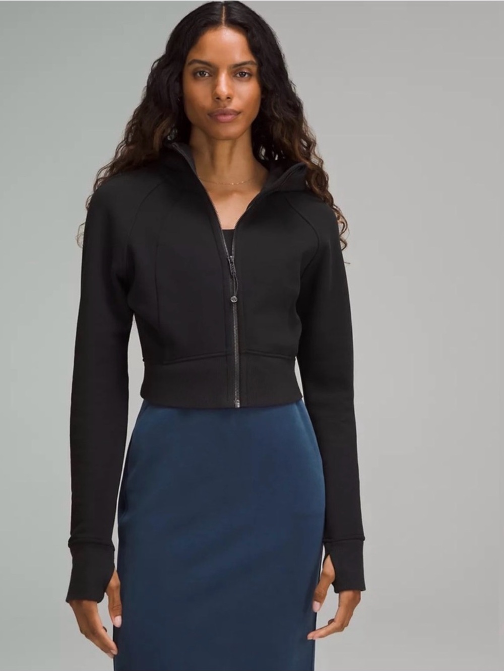 Lululemon Scuba Full-Zip Cropped Hoodie Black Size 12